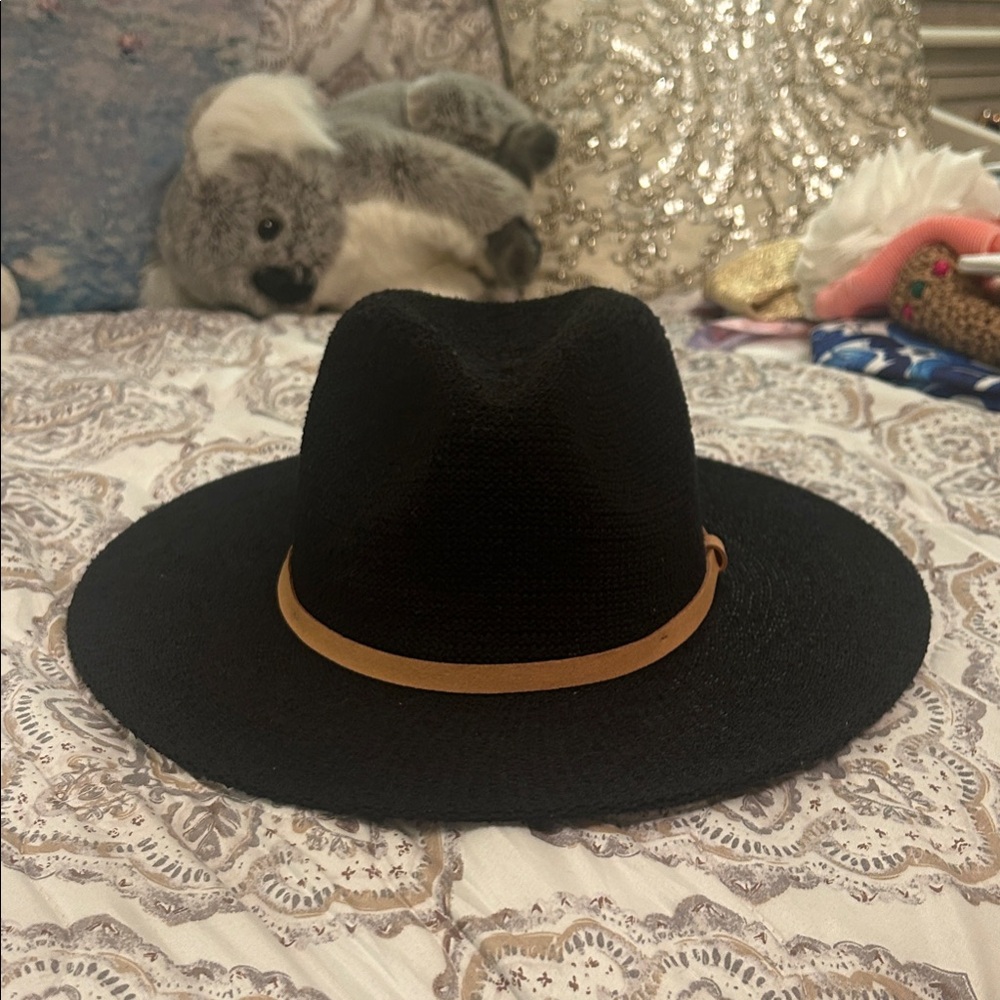Anko Black Wide Brim fedora